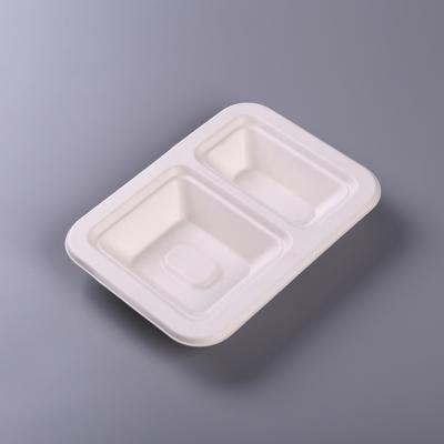 Biodegaradable 2Compartment Food Packaging Tray